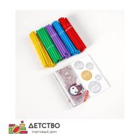 Счётные палочки в пластиковой коробке, малые, разноцветные, размер: 8 × 0.5 см для детского сада от ТД Детство