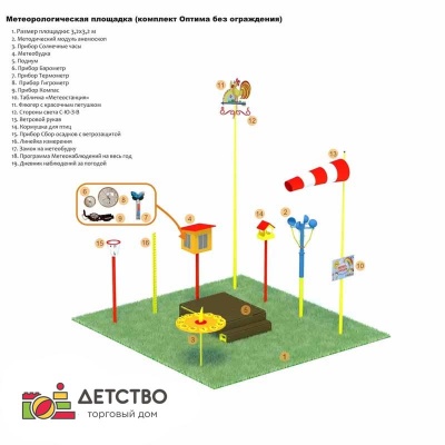 Метеорологическая площадка (комплект Оптима без ограждения) для детских садов