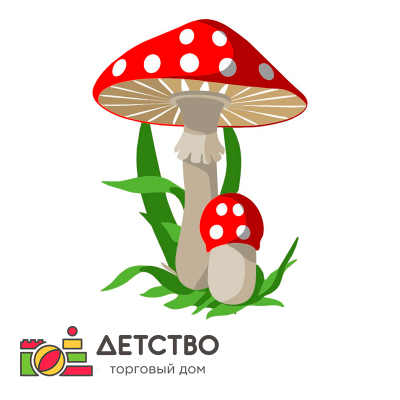 Фигурный односторонний элемент Мухомор для оформления детской площадки 530*750 мм | Игрушки | Оборудование для детского сада от ТД Детство недорого