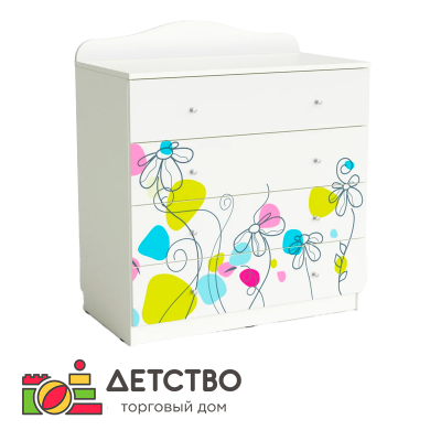 Комод МК Мама цветы, белый шёлк от ТД Детство