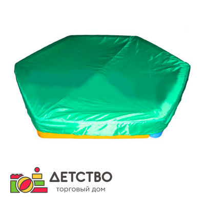 Чехол на песочницу 6 граней универсальный, зеленый для детских садов