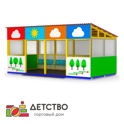 Веранда "Новый лес" со скамейками-4 шт для детских садов