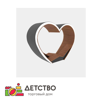 Скамейка «Сердце» для детского сада от ТД Детство